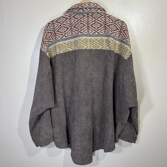Davi & Dani Western Shacket Womens Size L Button Down Shirt Corduroy Blanket - Picture 2 of 10